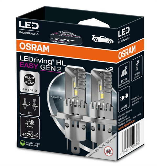 Osram H4/H19 HL EASY LEDriving Gen2 (2 stk.)