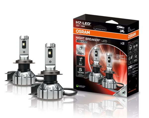 Osram H7 Night Breaker LED Smart +330% - ECE godkendt (2 stk.)