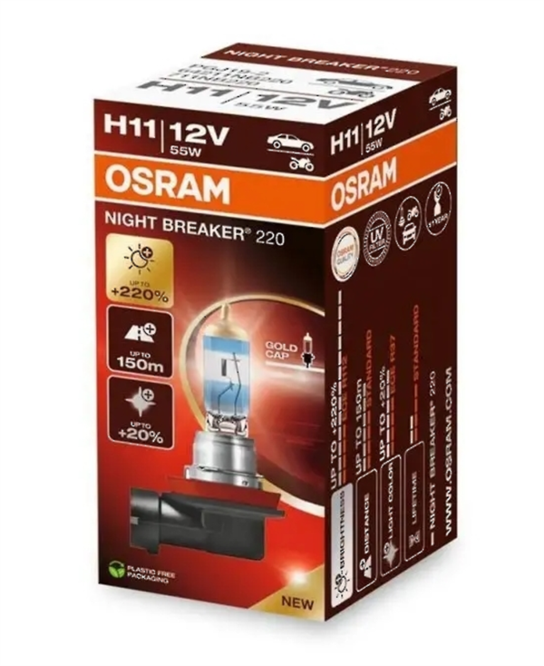 Osram Night Breaker 220 H11 +220% lys (1 stk.)