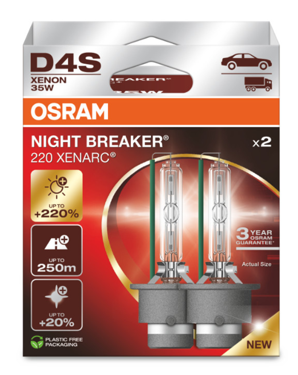 Osram Night Breaker 220 Xenarc D4S +220% (2 stk.)